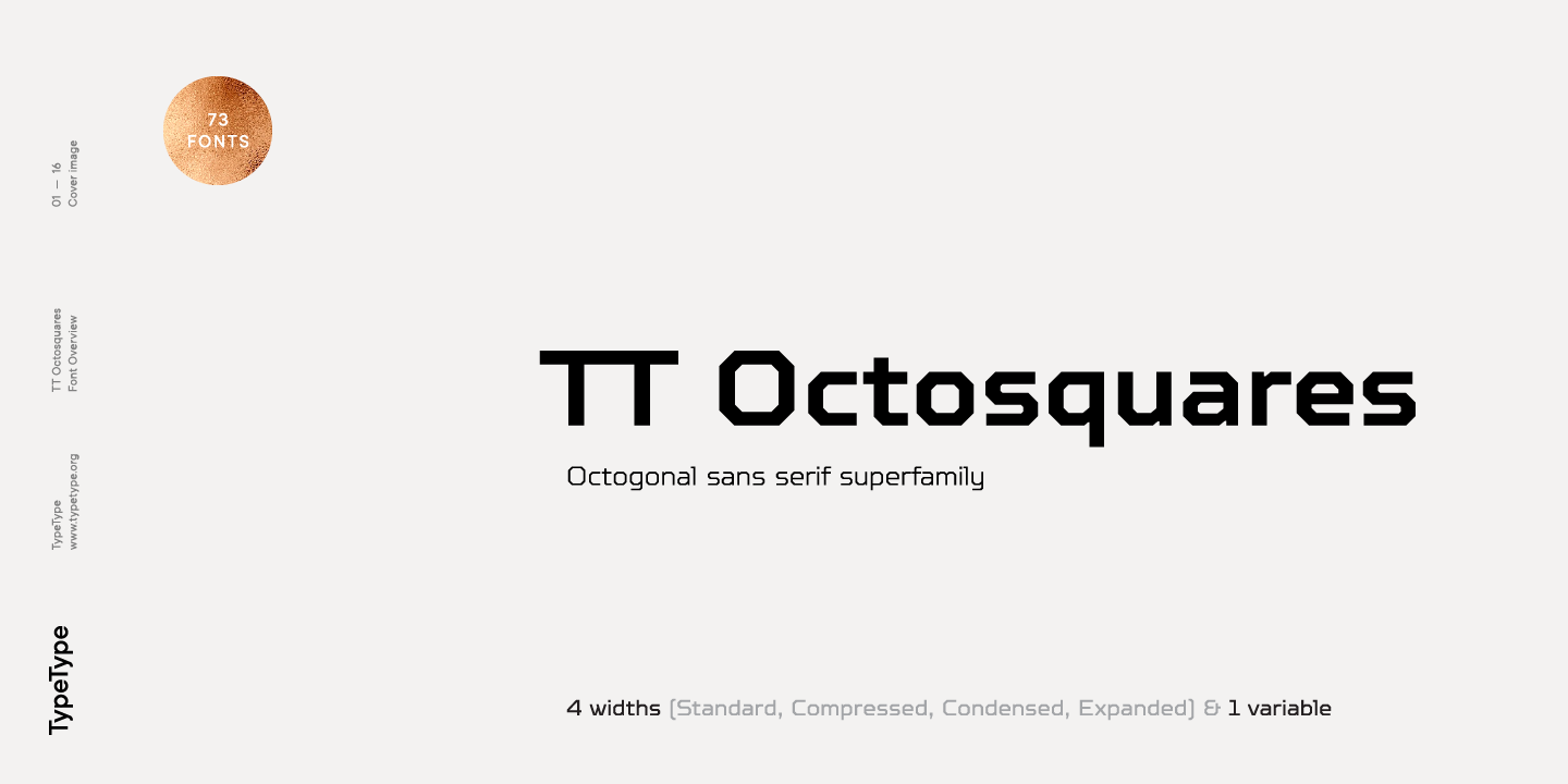 Beispiel einer TT Octosquares-Schriftart